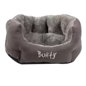 Polar Dog Bed Soft Washable Fleece Fur Cushion Warm Luxury Oval Pet Basket - Grey - Medium - Bunty