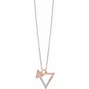 Ladies Guess Rose Gold Plated Iconic 3Angles Necklace