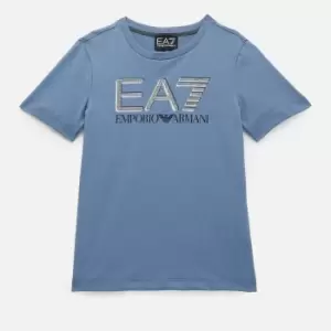 EA7 Boys' Train Visibility Large Logo T-Shirt - Blue - 4 Years