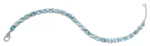 Elements Gold GB476T 9k White Gold Blue Topaz Tennis Jewellery