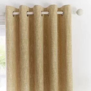 Appletree Loft Boucle Ochre Eyelet Curtains Ochre