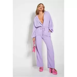 I Saw It First Lilac Linen Crinkle Trousers - Purple