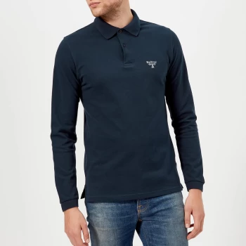 Barbour Mens Beacon Long Sleeve Polo Shirt - Navy - XXL