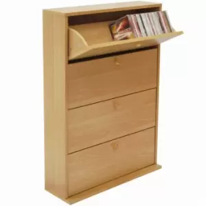 Watsons - cd 200 - 200 cd Storage Cupboard Tilting 4 Drawer - Beech - Beech