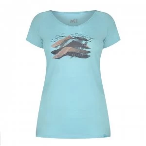 Millet Wool Blend T Shirt Ladies - Aruba Blue