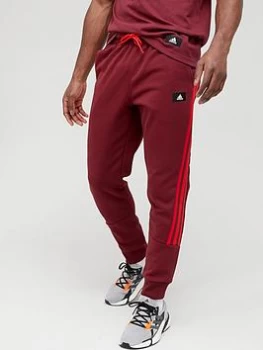 adidas Future Icons 3 Stripe Pants - Burgundy Size M Men