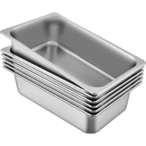 VEVOR 6 Pack Steam Table Pans 20.9 x 12.8 x 5.9 Inch Deep Steam Table Pan Full Size 20.5L Deep Food Container Stainless Steel Oven Tray Hotel Pans Ant