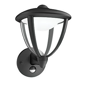 Philips Robin Black Wall Lantern with PIR - 4.5W