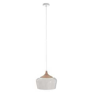 Premier Housewares Blayne Pendant - Light Metal/White Wood