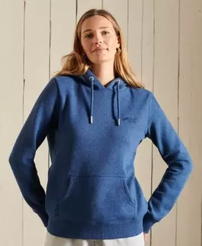 Superdry Womens Vintage Logo Embroidered Hoodie Blue / Bright Blue Marl - Size: 10