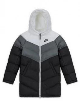 Boys, Nike Synthetic Filled Long Jacket, White, Size S