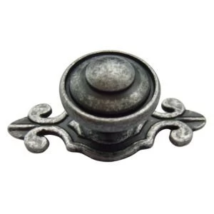 BQ Pewter Effect Round Furniture Knob L74.5mm Pack of 1