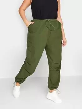 Yours Parachute Trouser Khaki, Green, Size 22, Women