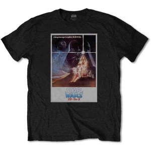 Star Wars - Old School Japanese Unisex X-Large T-Shirt - Black