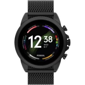 Mens Fossil Gen 6 Smartwatch Black Stainless Steel Mesh