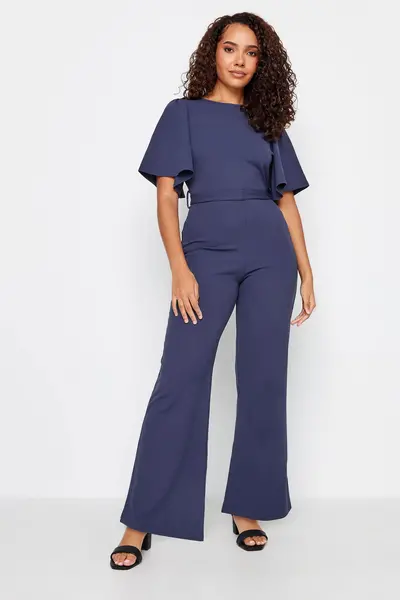 Petite Womens Angel Sleeve Jumpsuit