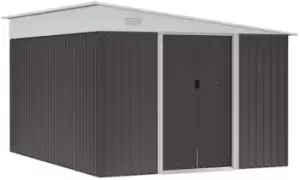 845-529GY Outsunny 11.3 x 9.2ft Garden Metal Storage Shed