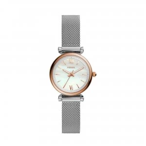 Fossil White And Silver 'Carlie Mini' Dress Watch - ES4614