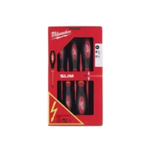 Milwaukee Hand Tools VDE Slim Screwdriver Set, 5 Piece