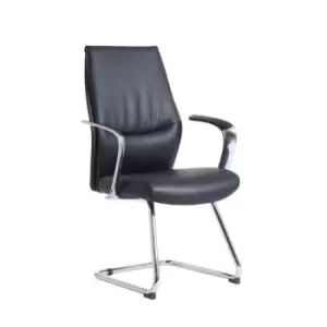 Limoges executive visitors chair - Black leather faced