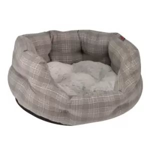 Zoon Grey Plaid Large Oval Bed