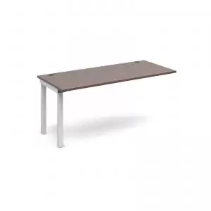 Connex add on unit single 1600mm x 800mm - white frame and walnut top