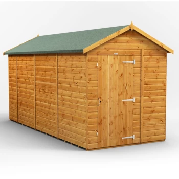 14x6 Power Windowless Apex Garden Shed - Brown