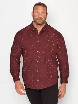 BadRhino Long Sleeve Campfire Print Shirt, Red, Size 5-6Xl, Men