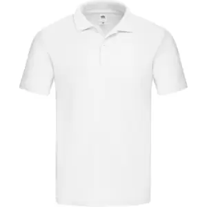 Fruit of the Loom Mens Original Pique Polo Shirt (L) (White)