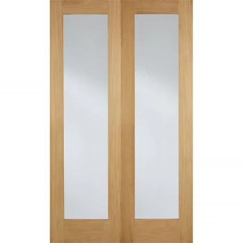 Pattern 20 Internal Glazed Unfinished Oak 1 Lite Pair Doors - 1220 x 1981mm