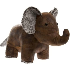 Lesser & Pavey Faux Leather Distressed Vintage Elephant Door Stop