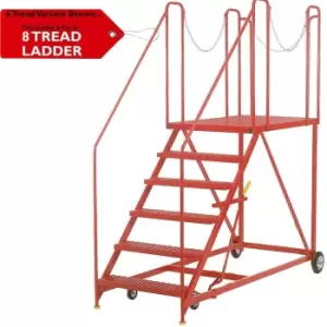 8 Tread Wide Truck Dock Loading Stairs Non Slip Platform Vehicle Step Ladder