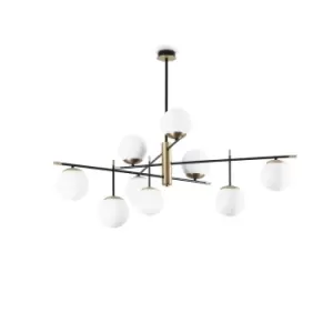 GOURMET 9 Light Globe Multi Arm Semi Flush Ceiling Lamp Black