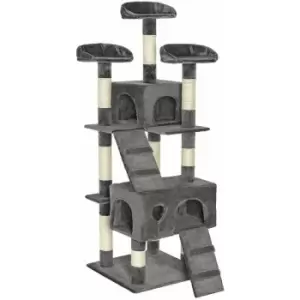 Tectake - Cat tree scratching post Mogli - cat scratching post, cat tower, scratching post - grey