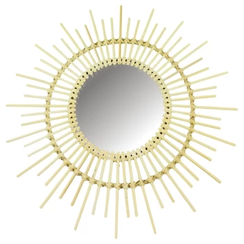 Rattan Mirror Pointed 51cm