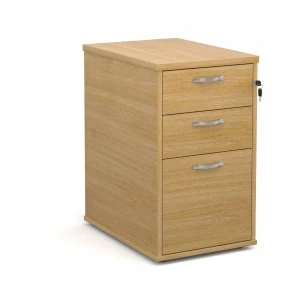 Maestro 25 Desk High 3 Drawer Pedestal With Silver Handles 600mm Deep - OAK