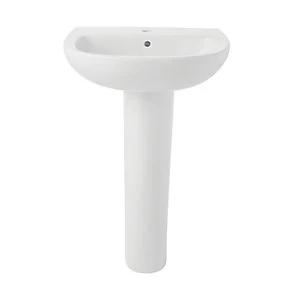 Wickes Newport Ceramic Basin with Full Pedestal - 550mm