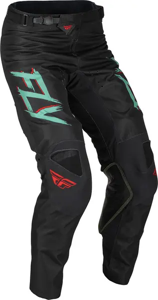 Fly Racing MX Pants Kinetic S.E. Rave Black Mint Red 30