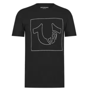 True Religion Stitch Logo T-Shirt - Black