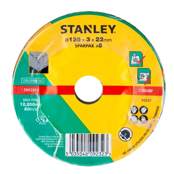 Stanley Depressed Centre Concrete and Stone Cutting Disc STA32053 Diameter: 125mm