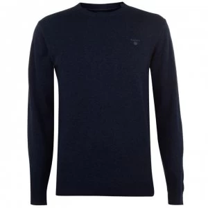 Gant Cotton Crew Neck Jumper - Denim Blue 908