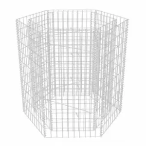 Hexagonal Gabion Raised Bed 100x90x100cm Vidaxl Silver