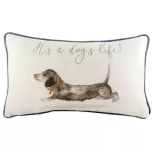 Oakwood Dog Rectangular Cushion Multicolour, Multicolour / 30 x 50cm / Polyester Filled