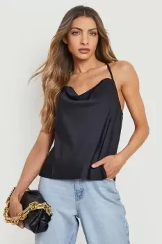 Cowl Neck Cross Back Cami Top