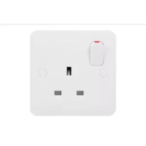 Schneider Electric Lisse White Moulded - Switched Single Power Socket, 13A, Double Pole, GGBL3010D, White, Pack of 10