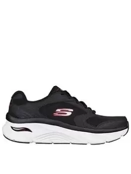 Skechers Arch Fit D'lux Trainer, Black/Red, Size 7, Men