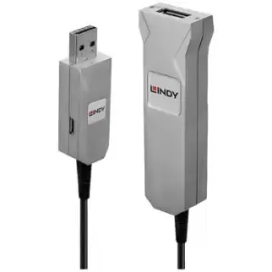 LINDY USB cable USB 3.2 1st Gen (USB 3.0 / USB 3.1 1st Gen) USB-A plug, USB-A socket 50 m Black, Grey 42701