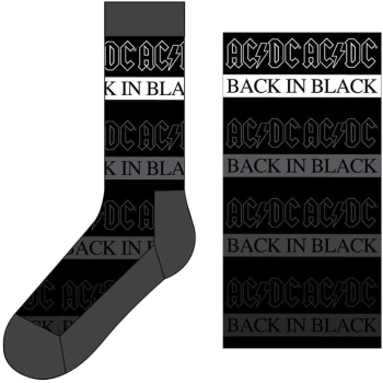 AC/DC - Back In Black Unisex UK Size 7 - 11 Ankle Socks - Black