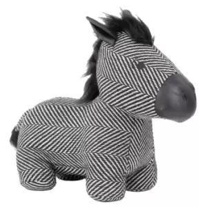 Zebra Jacquard Door Stop Black