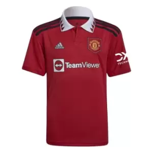 adidas Manchester United FC Home Shirt 2022 2023 Juniors - Red